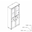 Sistem Atena - dulap vitrină și sertare stejar bardolino