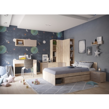 Sistem Lineea - Dormitor Stejar Grano + Cappuccino